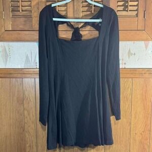 Dolls Kill Black low exposed back long sleeve dress‎ Size XL
